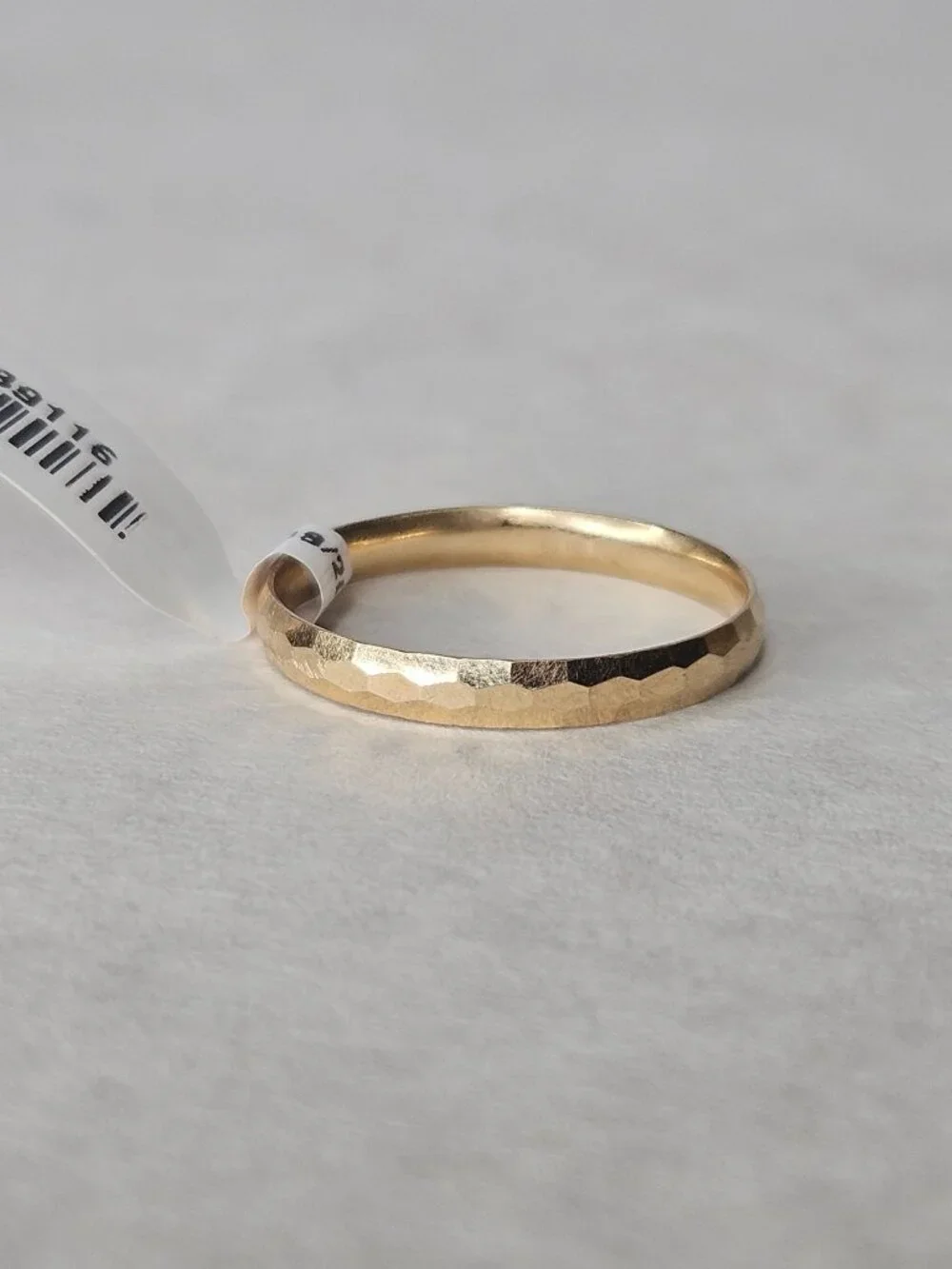 14K Yellow Gold Hexagonal Art Deco Style Men's Wedding Band Ring Size 10.25